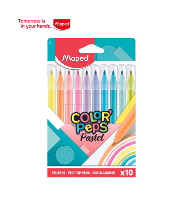 ROTULADORES PASTEL MAPED COLOR PEPS ESTUCHE 10 COLORES