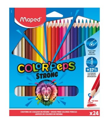 LÁPICES COLORES STRONG 24 UNIDADES MAPED