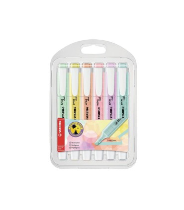 ROTULADOR FLUORESCENTE STABILO SWING COLOR PASTEL 6 UNIDADES