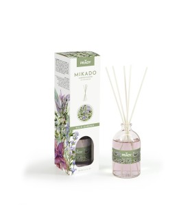 AMBIENTADOR MIKADO WILD GARDEN PRADY  FRASCO CRISTAL 100 ML Y VARITAS DIFUSORAS