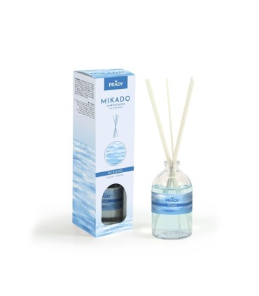 AMBIENTADOR MIKADO OCEANO PRADY  FRASCO CRISTAL 100ML VARITAS DIFUSORAS