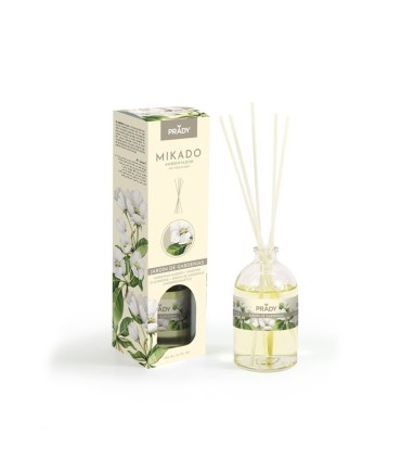AMBIENTADOR MIKADO JARDIN DE GARDENIAS PRADY  FRASCO CRISTAL 100ML VARITAS DIFUSORAS