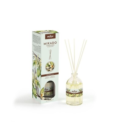 AMBIENTADOR MIKADO VAINILLA PRADY  FRASCO CRISTAL 100ML VARITAS DIFUSORAS
