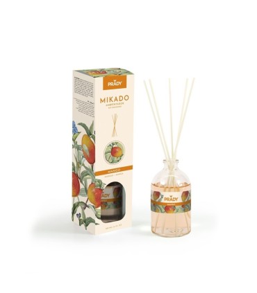 AMBIENTADOR MIKADO MANGO PRADY  FRASCO CRISTAL 100ML VARITAS DIFUSORAS