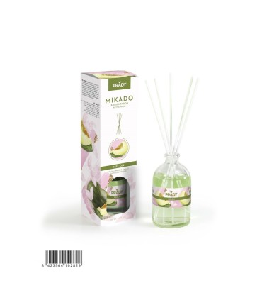 AMBIENTADOR MIKADO MELÓN PRADY FRASCO CRISTAL 100ML VARITAS DIFUSORAS