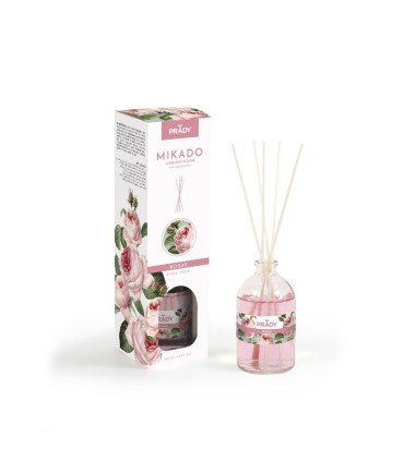 AMBIENTADOR MIKADO ROSAS PRADY FRASCO CRISTAL 100ML VARITAS DIFUSORAS