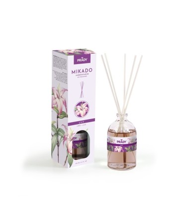 AMBIENTADOR MIKADO LILY PRADY FRASCO CRISTAL 100ML VARITAS DIFUSORAS