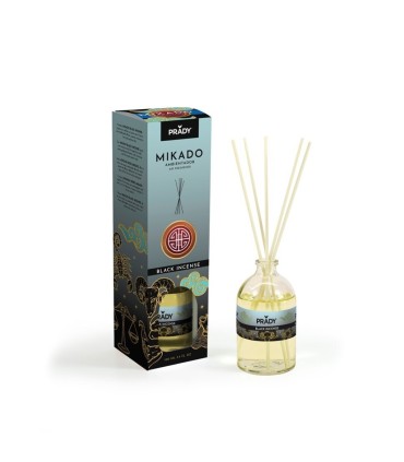 AMBIENTADOR MIKADO BLACK INCENSE PRADY FRASCO CRISTAL 100ML VARITAS DIFUSORAS
