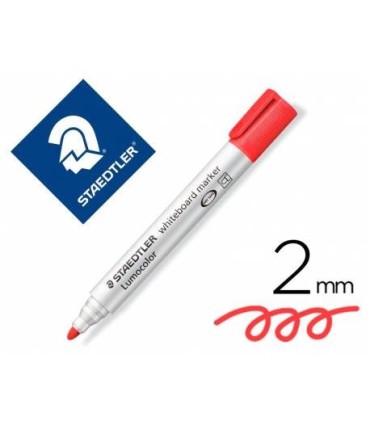 ROTULADOR STAEDTLER LUMOCOLOR PIZARRA BLANCA ROJO