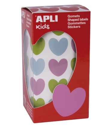 GOMETS CORAZÓN MULTICOLOR 20X18MM APLI