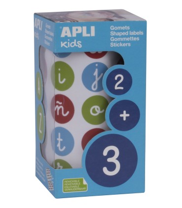 GOMETS ABECEDARIO LETRAS MINUSCULAS COLORES SURTIDOS 20MM APLI