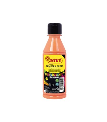 TEMPERA PAINT JOVI FLUORESCENTE NARANJA 250ml - BRILLA EN LA OSCURIDAD - SECADO RAPIDO