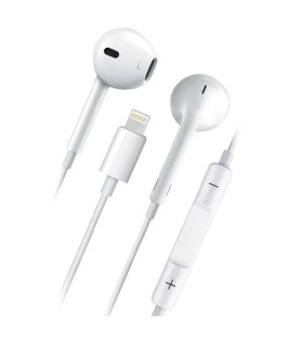 AURICULARES ESTERO LIGHTNING MOBILE+ BLANCOS - CON MICROFONO INTEGRADO - CABLE 1 2 METROS