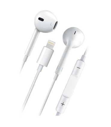 AURICULARES ESTERO LIGHTNING MOBILE+ BLANCOS - CON MICROFONO INTEGRADO - CABLE 1 2 METROS