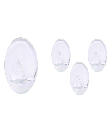 PACK 4 PERCHAS ADHESIVAS TRANSPARENTE GSC - PER  PEQUEÑA HASTA 1Kg - PER  GRANDE HASTA 2Kg