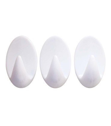 PACK 3 PERCHAS ADHESIVAS BLANCAS GSC - SOPORTAN HASTA 2 Kg