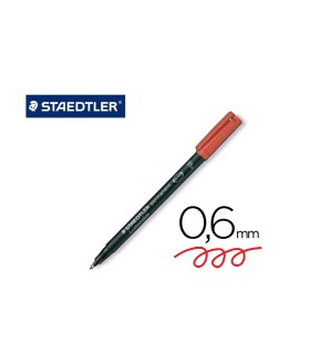 ROTULADOR PERMANENTE STAEDTLER LUMOCOLOR ROJO PUNTA FINA 318-2