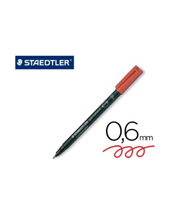 ROTULADOR PERMANENTE STAEDTLER LUMOCOLOR ROJO PUNTA FINA 318-2