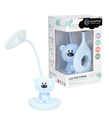 FLEXO LUZ NOCTURNA LED HOMEPLUSS OSITO AZUL 3W - 129x129x390mm