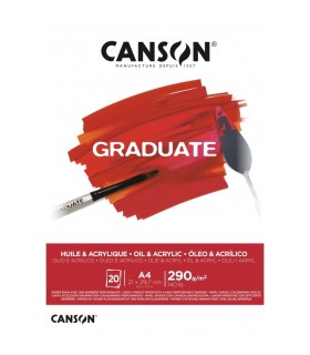 BLOC CANSON ÓLEO Y ACRÍLICO 20 HOJAS A-4 290GR