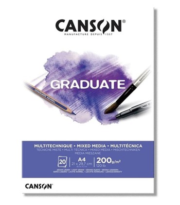 BLOC CANSON GRADUATE MULTITECNICA BLANCO 20 HOJAS 200GR