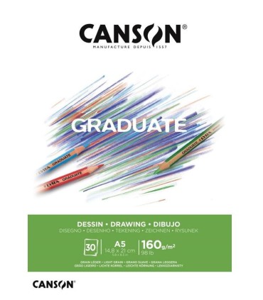 BLOC CANSON GRADUATE DIBUJO BLANCO 30 HOJAS A-4 160GR