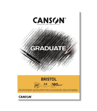 BLOC CANSON GRADUATE BRISTOL 20 HOJAS A-4 180GR