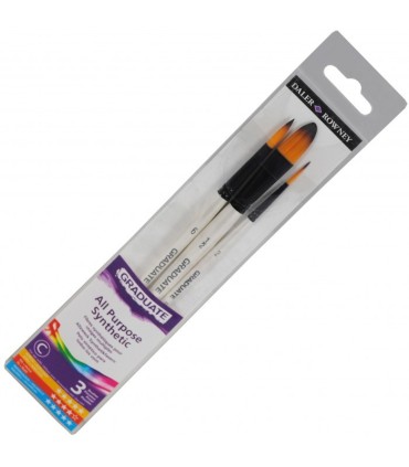 SET PINCELES GRADUATE PELO SINTETICO TODOS LOS USOS 3 UNIDADES