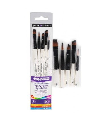 SET PINCELES GRADUATE PELOS SINTETICOS 5 UNIDADES