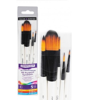 SET PINCELES GRADUATE PELOS SINTETICOS 5 UNIDADES