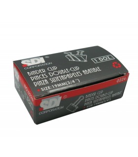 PINZAS ABATIBLES SUJETAPAPELES METALICAS 19mm SDI CAJA 12 UNIDADES