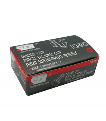 PINZAS ABATIBLES SUJETAPAPELES METALICAS 19mm SDI CAJA 12 UNIDADES