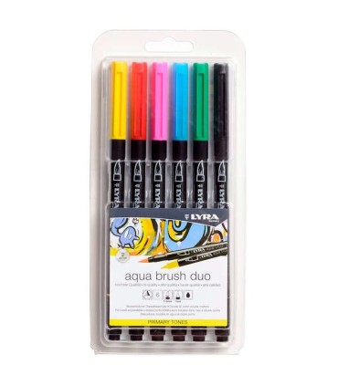 ESTUCHE LYRA AQUA BRUSH DUO 6 UNIDADES COLORES PRIMARIOS
