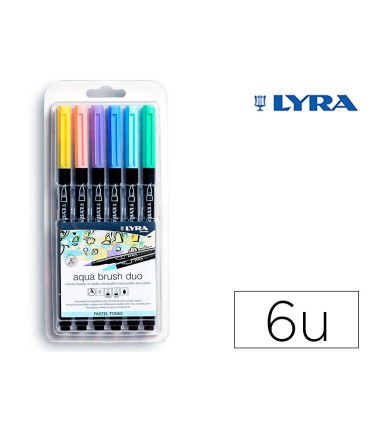 ESTUCHE LYRA AQUA BRUSH DUO PASTEL 6 UNIDADES