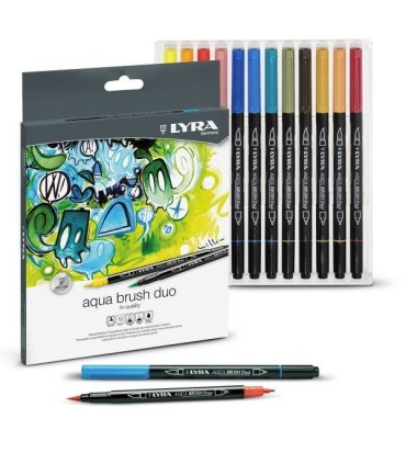ESTUCHE LYRA AQUA BRUSH DUO 12 UNIDADES