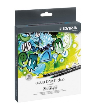 ESTUCHE LYRA AQUA BRUSH DUO 24 UNIDADES