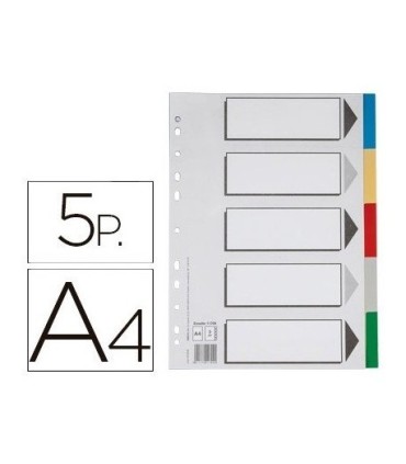 SEPARADORES PLASTICO POESSA A-4 JUEGO DE 5 COLORES
