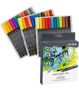 ESTUCHE LYRA AQUA BRUSH DUO 36 UNIDADES