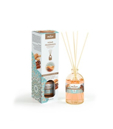 AMBIENTADOR MIKADO SÁNDALO Y CANELA  PRADY FRASCO CRISTAL 100ML VARITAS DIFUSORAS