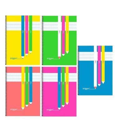 CUADERNO ERIGGAN Fº ESPIRAL TAPA PLÁSTICO 3mm LAMELA