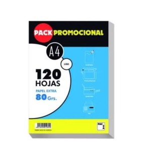 PAQUETE 120 FOLIOS A4 80GR PACK PROMOCIONAL PACSA