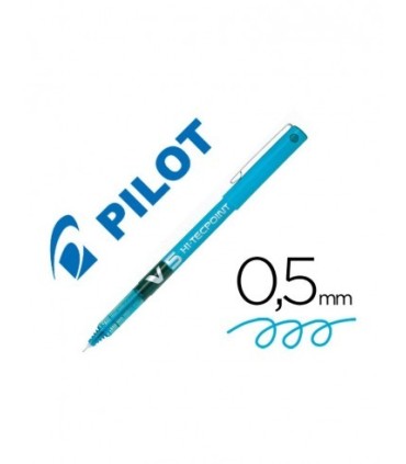 BOLIGRAFO PILOT V5 HI-TECPOINT ROLLERBALL AZUL CLARO