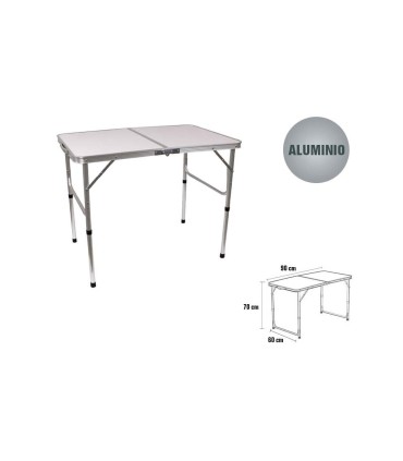 MESA PLEGABLE ALUMINIO BISMARK 90x60x70-40cm