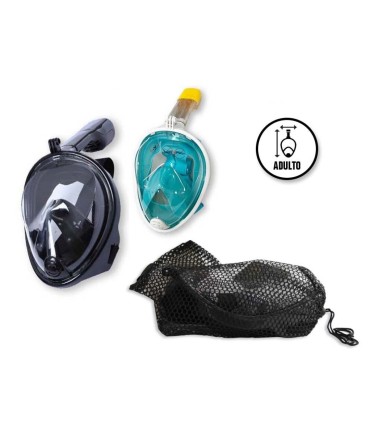 MASCARA INTEGRAL DE BUCEO TALLA ADULTO NEGRO-VERDE BISMARK BEACH
