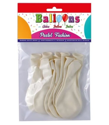 BOLSA DE 10 GLOBOS COLOR BLANCO CP BALLOONS