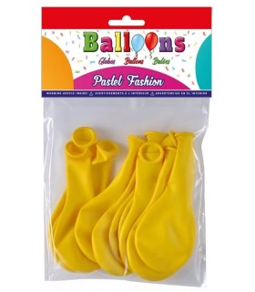 BOLSA DE 10 GLOBOS COLOR AMARILLO CP BALLOONS
