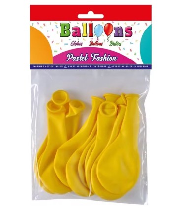 BOLSA DE 10 GLOBOS COLOR AMARILLO CP BALLOONS