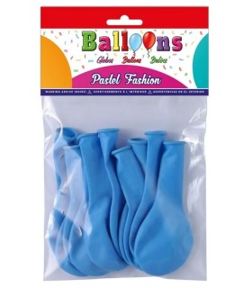 BOLSA DE 10 GLOBOS COLOR AZUL CELESTE CP BALLOONS