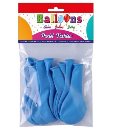 BOLSA DE 10 GLOBOS COLOR AZUL CELESTE CP BALLOONS