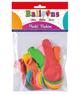 BOLSA DE 24 GLOBOS COLORES SURTIDOS CP BALLOONS